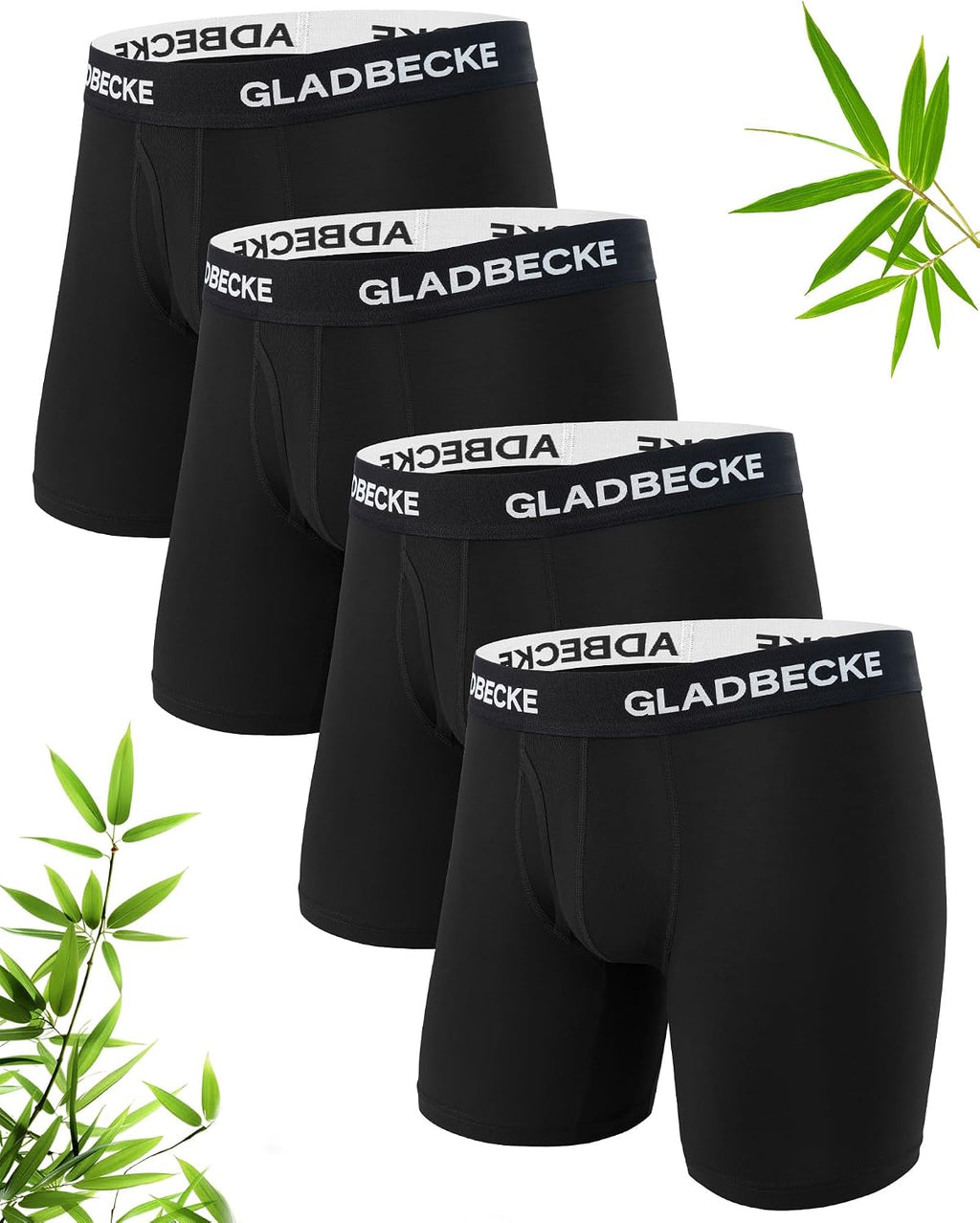Mens Underwear Bamboo Rayon Breathable Boxer Briefs with Fly, No Riding Up & Moisture-Wicking Boxers for Men 4 pack