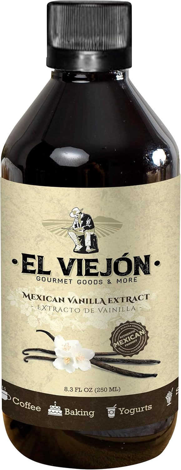 Mexican Vanilla Extract- El Viejon (250 ml/8.3 Fl Oz) Dark