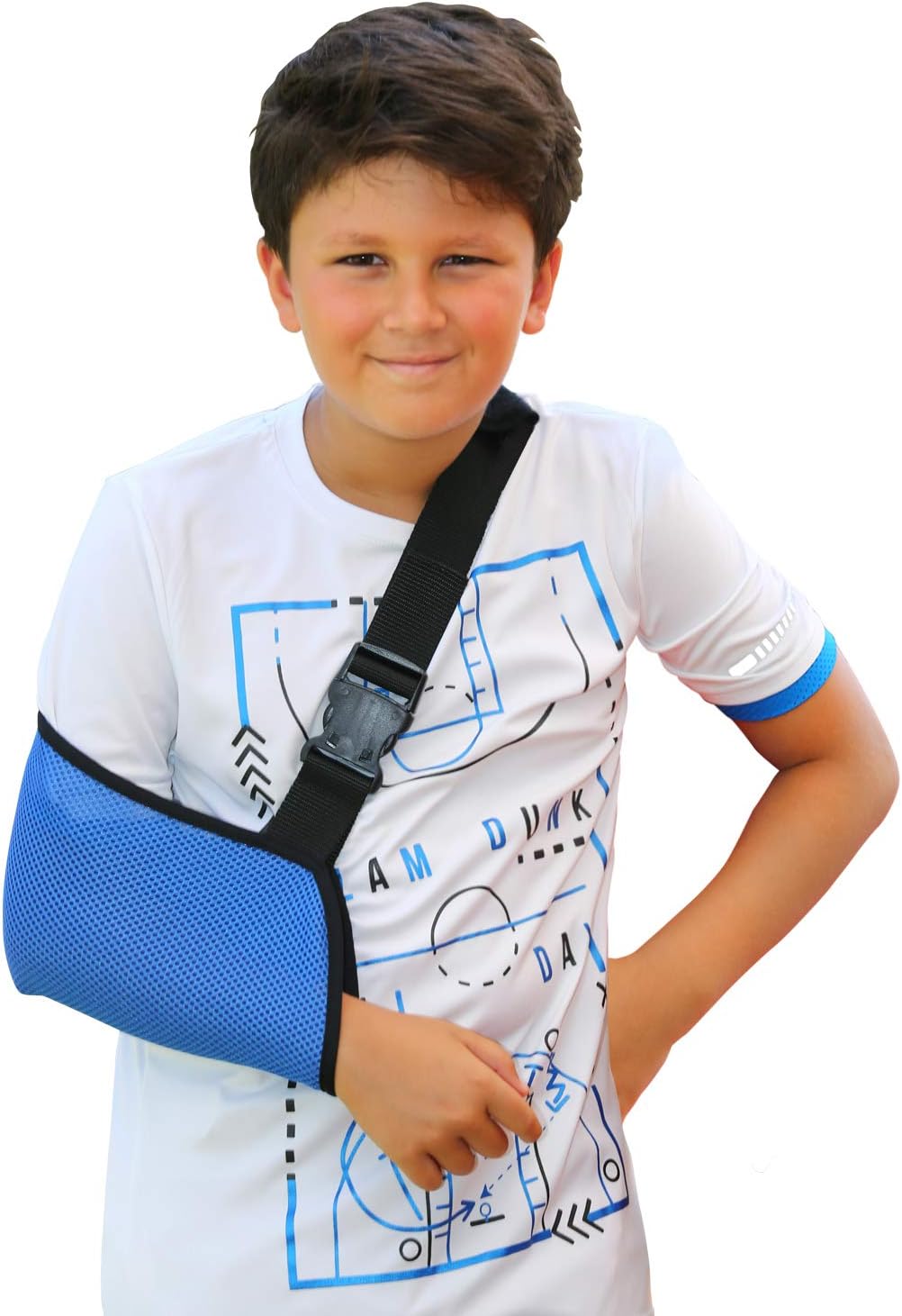 Soles Pediatric Mesh Arm Sling with Padded Shoulder Strap (Blue)