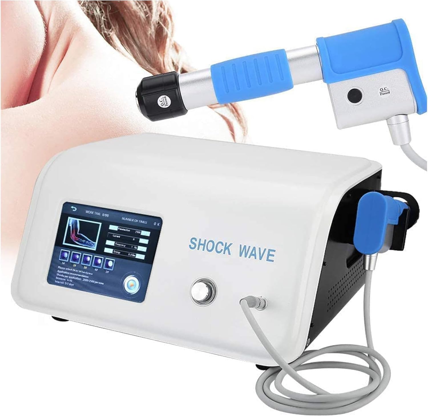 Shockwave Therapy Machine with 5 Massage Heads for ED and Pain Relief ESWT Shockwave Therapy Machine for Back Waist Leg and Golf Elbow Relief Pain