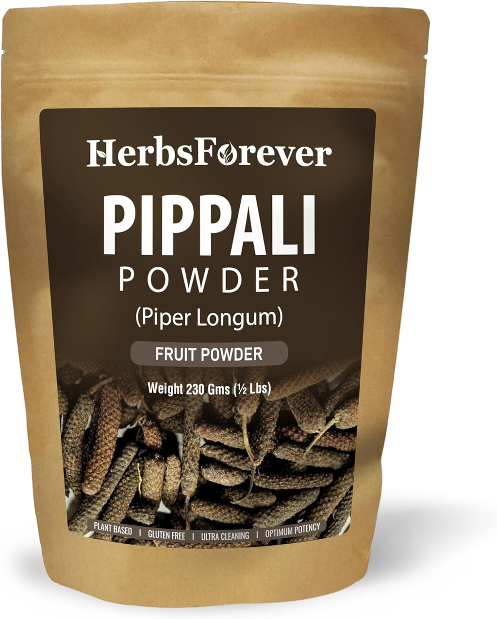 HerbsForever Pippali (Piper longum) Fruit, Powder |Cold Relief, Digestion & Gut Health Spices for Meat Seasoning| Wild Harvested-Non GMO, Vegan- 2X Potency,Ultra Clean,Steam Treated |230 GMS- ½LBS