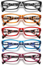 5Pack Reading Glasses for Women - Blue Light Blocking Spring Hinge Computer Readers Anti Glare UV Eyeglasses
