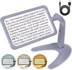 2.5X Magnifying Glass with Light and Stand, Full-Page Desktop Handheld Magnifying Glass with 48 Light for Reading Books Close Work, Powered by USB or Battery