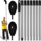 Gutter Cleaning Tools from The Ground, RV Rain Gutter Cleaning Brush with Pole, No Ladder Needed for Removing Leaves Debris from Roof Gutters, Leaf CleaningTool, Long-Reach Gutter Cleaner Tool, Black