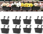 OGIMA 8pcs Hanging Planters Flower Pots, Metal Iron Wall Planter Indoor/Outdoor for Railing Balcony Garden Home Decoration with Detachable Hooks