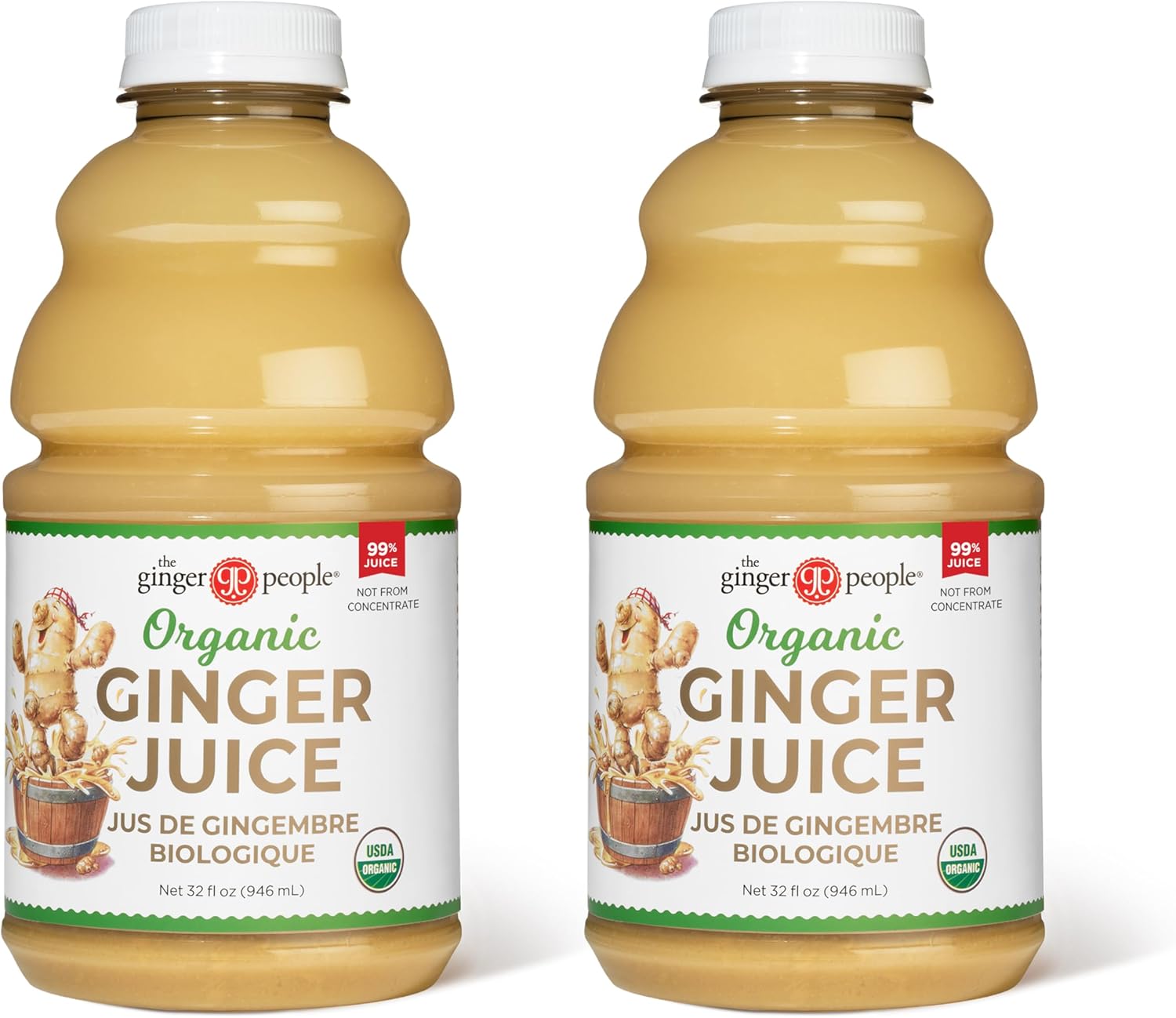 99% Pure Organic Ginger Juice by The Ginger People – Digestive Health, Premium Quality, 32 Fl Oz Bottle (Pack of 2)