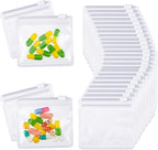 Nuanchu 200 Pieces Pill Pouches Bags Set Reusable Zippered Pill Baggies Clear Plastic Self Sealing Travel Medicine Organizer Storage with Slide Lock for Medicine and Small Items