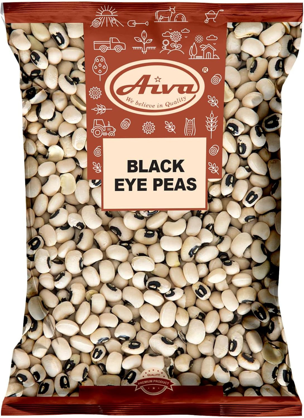Aiva Black Eye Peas (Lobiya or Choula) 4 LB bulk Cowpeas – Premium Dried Beans for Soups, Salads, and Curries
