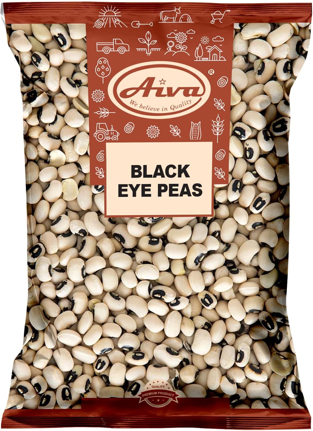 Aiva Black Eye Peas (Lobiya or Choula) 4 LB bulk Cowpeas – Premium Dried Beans for Soups, Salads, and Curries