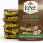 Dolce Calma Dubai Chocolate Bar Milk (200g / 7oz) – Viral Authentic Handmade Belgian Chocolate with Turkish Pistachio & Crispy Kataifi, Premium Quality Candy, Luxury Cream Kunafa Filling, No Palm Oil