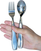 Weighted Utensils for Hand Tremors, Adaptive flatware Stainless Steel Spoon and Fork Set for Elderly, Arthritis, Parkinson’s, Pack of 2