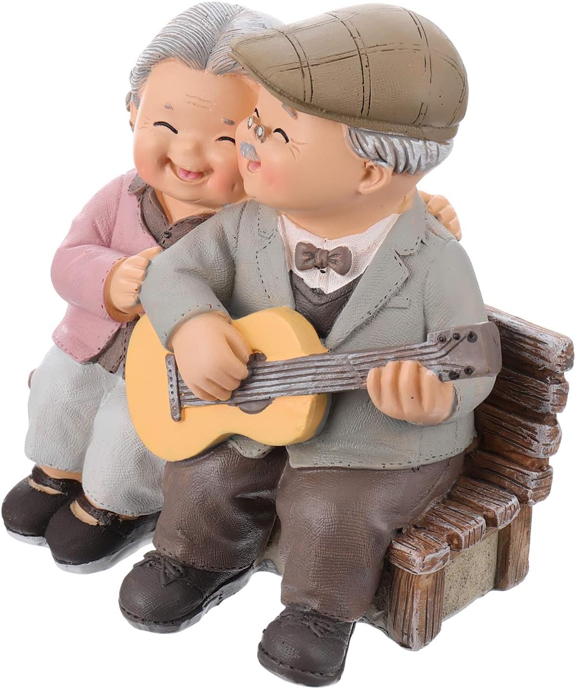 BESPORTBLE Loving Elderly Couple Figurines, Old Married Couple Figure,Resin Husband and Wife Statue Grandparents Parents Figure for Wedding Anniversary Birthday Present Home Decors
