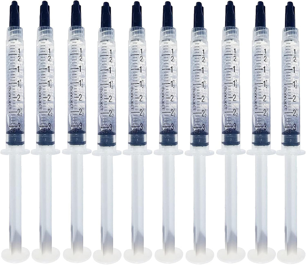 Bright White Smile 35% 10 Pack Teeth Whitening Gel Refills Bleaching Gel, No Sensitive Teeth Whitener, Great for Sensitive Tooth Whitening, Works with Teeth Whitening LED Light and Trays (10 X 3ML)