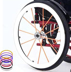 1Pair Wheelchair Push Rim Covers - 22/24in Non-Slip Rear Wheel Sports Wheelchair Rubber Cover, Wear-Resistant, Improve Grip and Traction