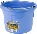 Miller Manufacturing P8FBBERRYBLUE Plastic Flat Back Bucket for Horses, 8-Quart, Berry Blue