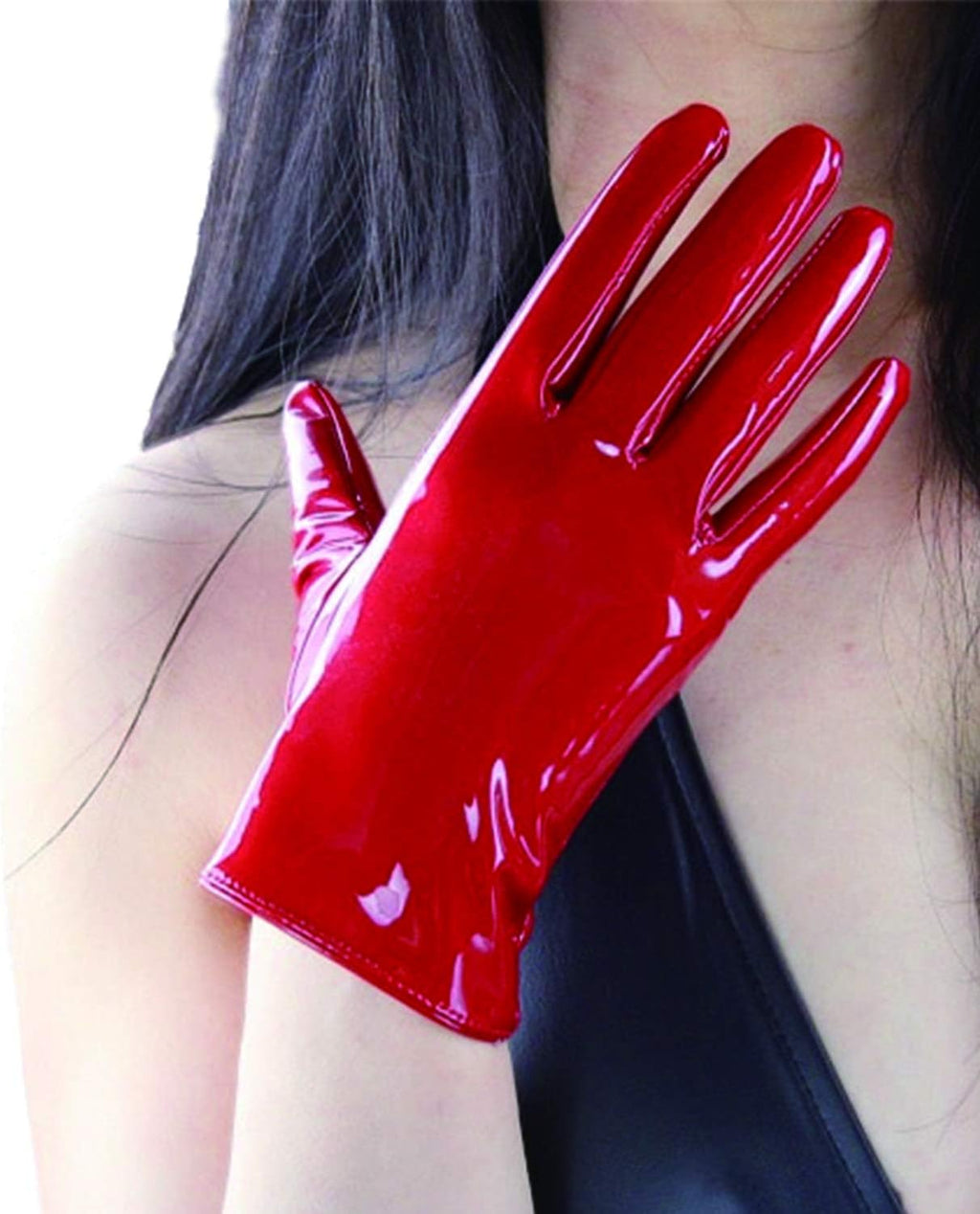 DooWay Women's Short Dress Leather Gloves for Evening Costumes Daily Faux Leather PU 21cm