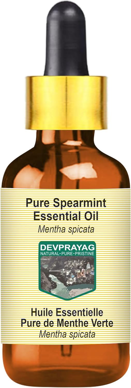 Pure Spearmint Essential Oil (Mentha spicata) with Glass Dropper Steam Distilled 5ml (0.16 oz)