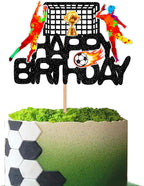 Soccer Cake Topper - Football Party Decor for Kids & Adults, Soccer Player Figurine & Glitter Soccer Theme Celebration cake Supplies
