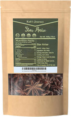 Kah's Journey Star Anise Whole 16 oz for Cooking, Baking, or Brewing Tea, Chinese Star Anise Bulk Bag