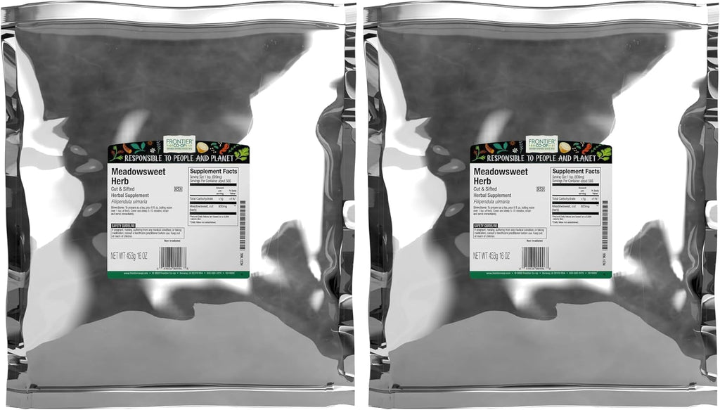 Frontier Co-op Meadowsweet Herb, Cut and Sifted, 1lb Bulk Bag - 100% Natural Dried Herb - Ideal for Meadowsweet Tea and Herbal Uses, Kosher Certified (Pack of 2)