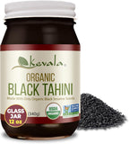 Kevala Organic Black Tahini - Gluten Free Black Sesame Paste for Bread, Kitchen Pantry Staple Processed in a Peanut Free Facility, Great to Mix with a Miso Paste or Spread on a Bagel, 12 oz, 340g
