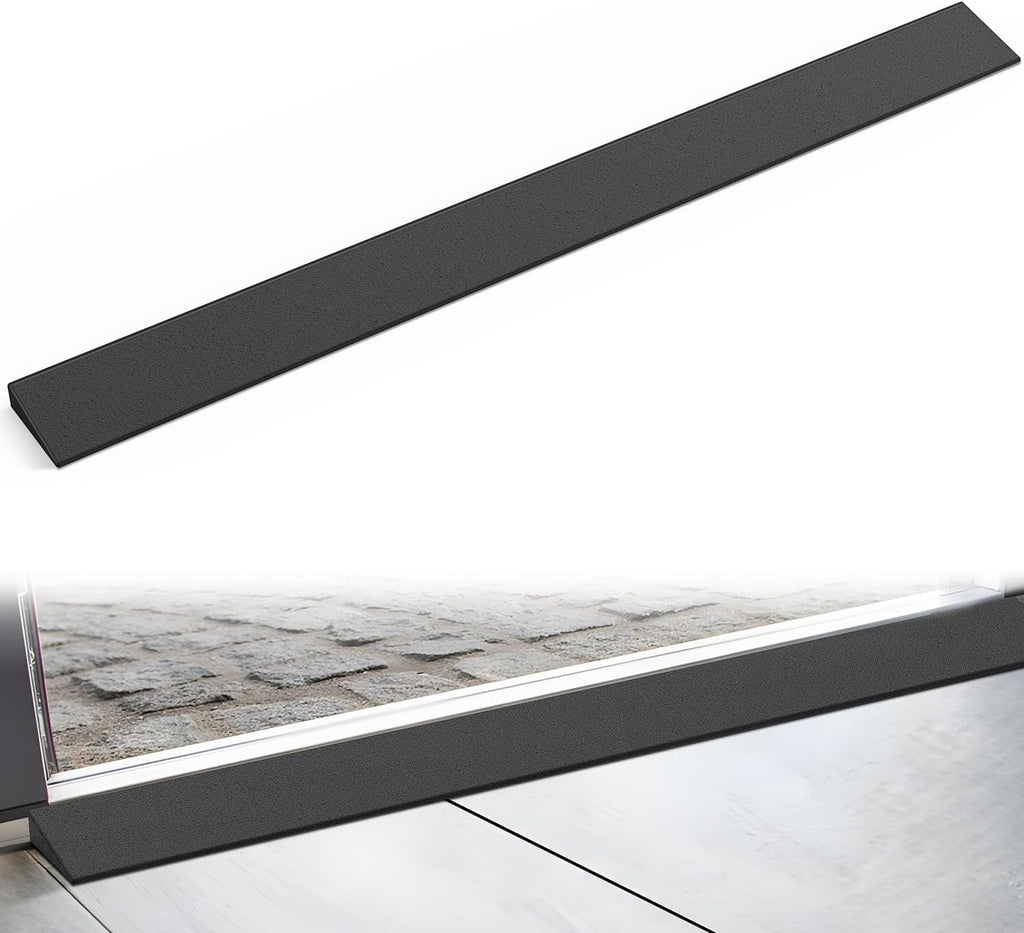 Nilight 1" Rise Threshold Ramp for Doorways, 39.4" Wide Low Profile Cuttable Rubber Wheelchair Access Door Ramp for Doorway, Curb, Home Steps, Bathroom