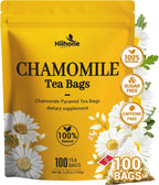 Chamomile Tea Bags 100 Count, Chamomile Flower Herbal Tea with Sugar-Free, Caffeine-Free