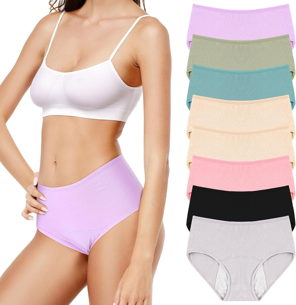 8 Pcs Leakproof Underwear for Women Leak Proof High Waisted Underwear over 60 for Incontinence Panties for Women
