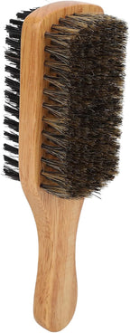 Brrnoo Double Sided Beard Brush, Imitation Bristle with Rubber Wood Handle for Men, Mustache Brush, Beard Grooming Tool - Brown
