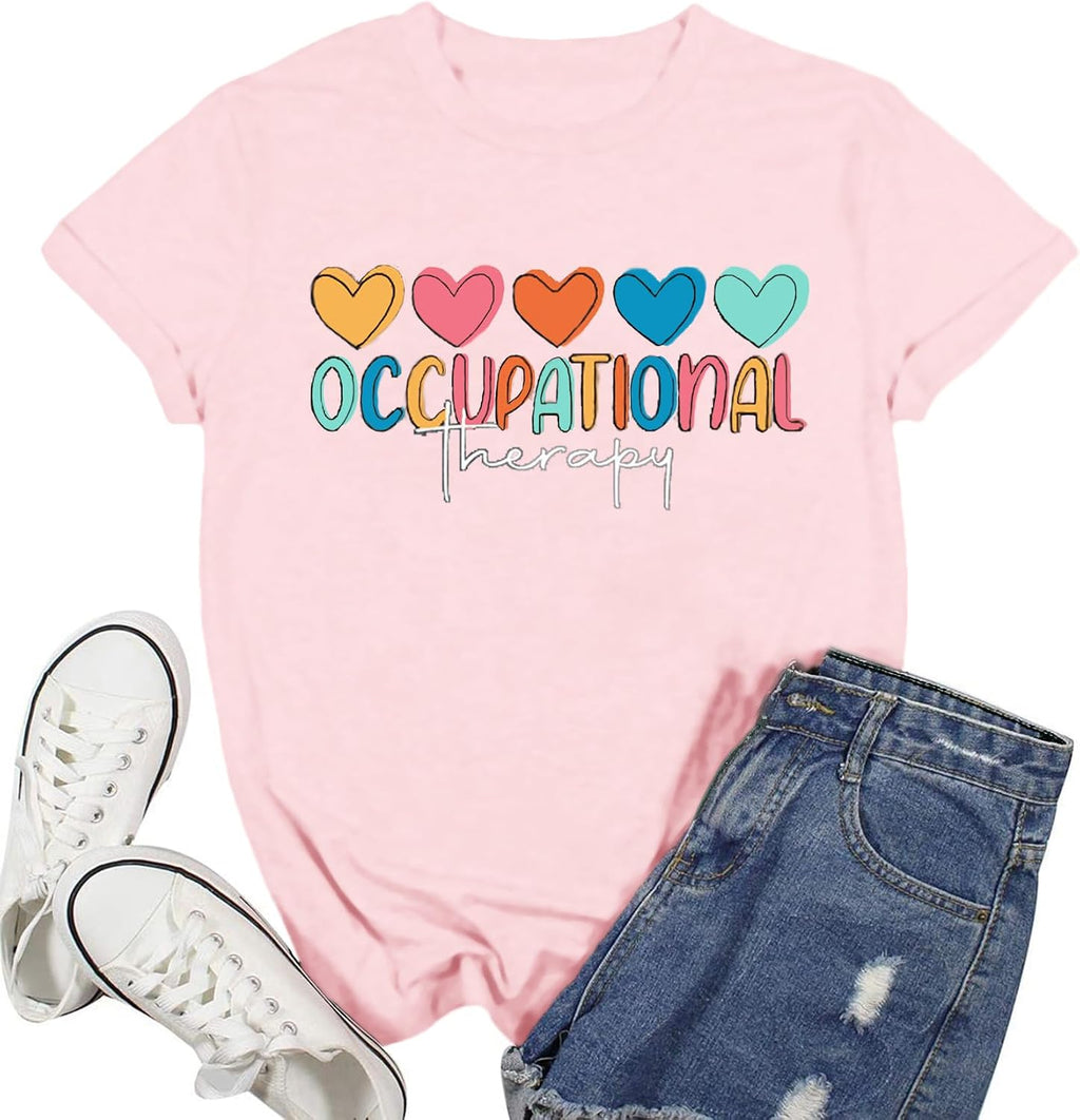 Occupational Therapy Shirt for Women Occupational Therapist Tshirt OT Month Assistant Tee Tops