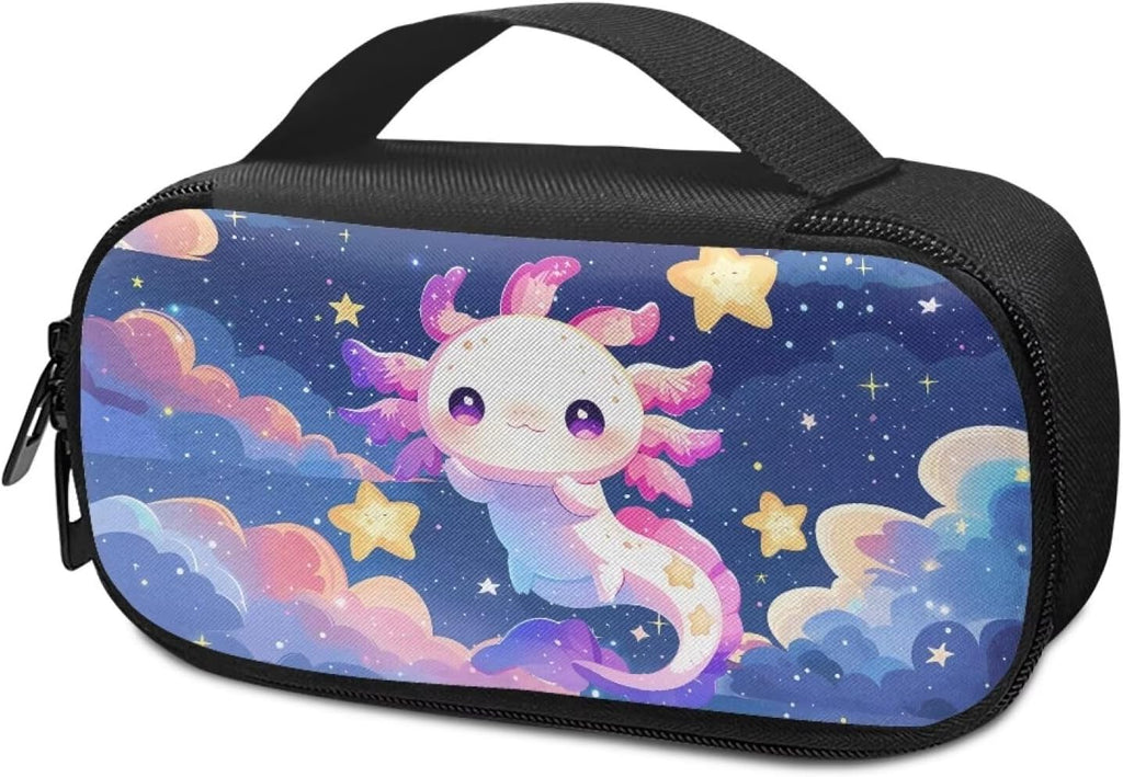 Gomyblomy Kawaii Axolotl Insulin Cooler Travel Case for Kids Starry Night Diabetes Carrying Insulated Bag for Supplies Keep Medicine Cool Portable Diabetic Protector Kit for Storage
