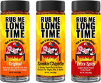RUB ME LONG TIME (96g)| Sweet, Salty & Spicy BBQ Rub | Original, Smokin' Chipotle, Extra Spicy | Perfect for Chicken, Pork & Seafood
