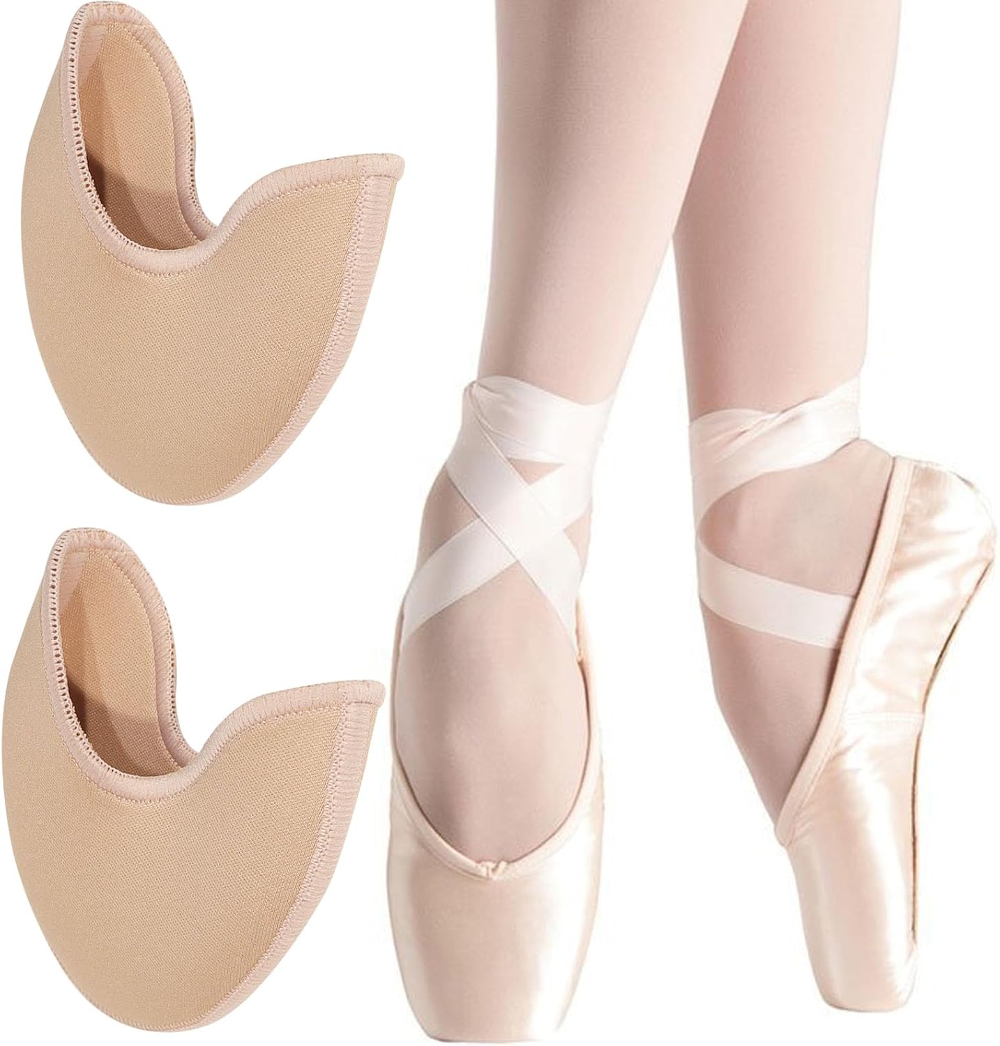 Toe Pouches Pads Cover, Ballet Dance Toe Pads for Women Girls High Heels to Protect Toes and Feet 3.93x3.74 Inches