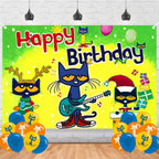 Peter Cat Backdrop 5x3 Vinyl Peter Cat Birthday Party Supplies Photography Background Picture Photoshoot Cake Table Decor Banner Video Shoot Drapes Poster