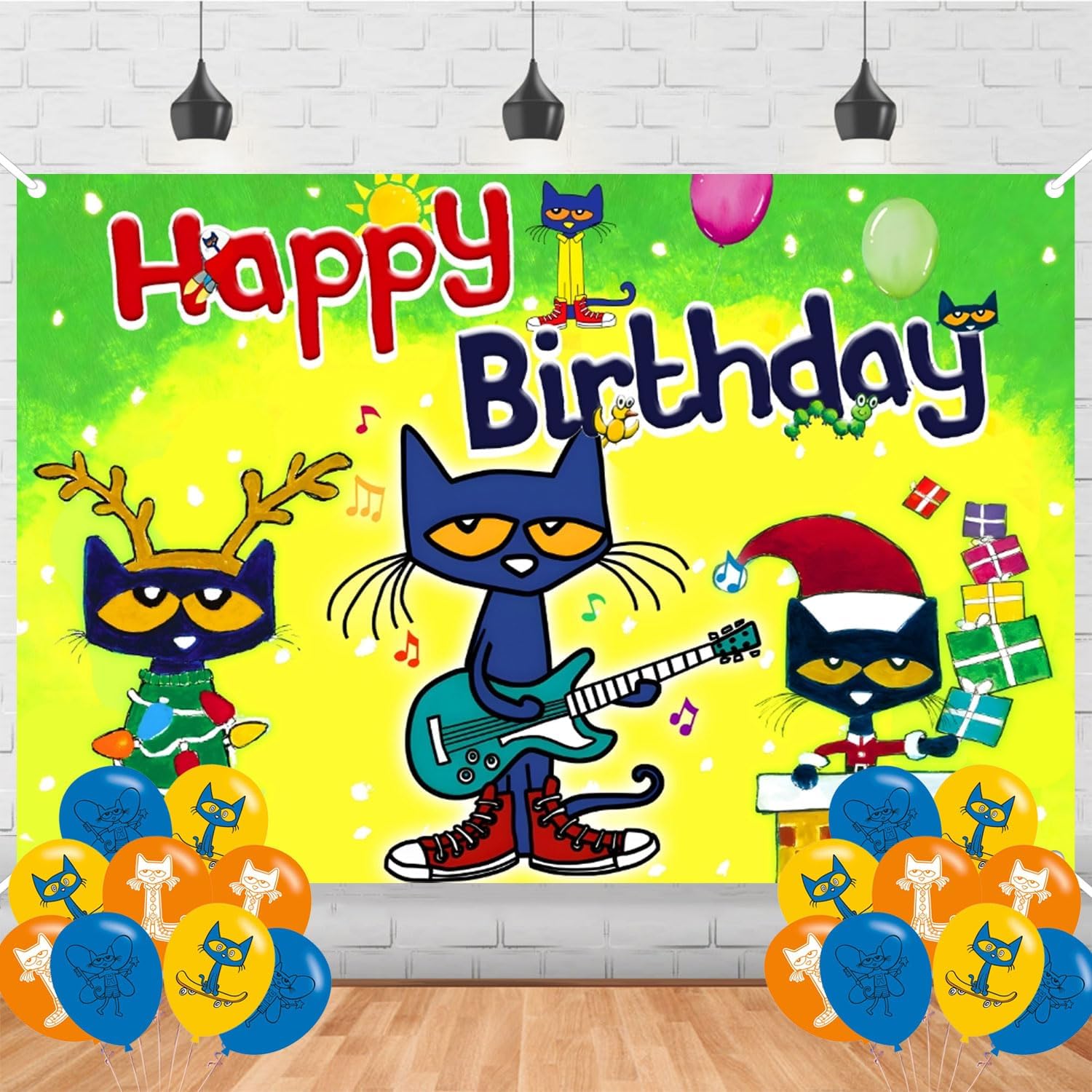Peter Cat Backdrop 5x3 Vinyl Peter Cat Birthday Party Supplies Photography Background Picture Photoshoot Cake Table Decor Banner Video Shoot Drapes Poster