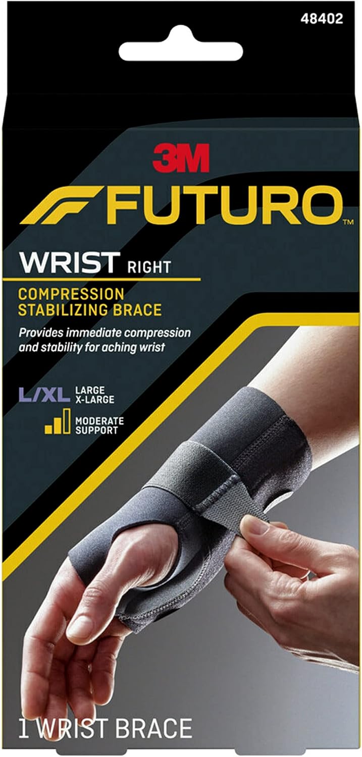 FUTURO Compression Stabilizing Wrist Brace, Breathable, Large/X-Large