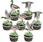 Sursurprise 24pcs Mallard Duck Cupcake Toppers for Duck Hunting Birthday Baby Shower Decorations Party Supplies