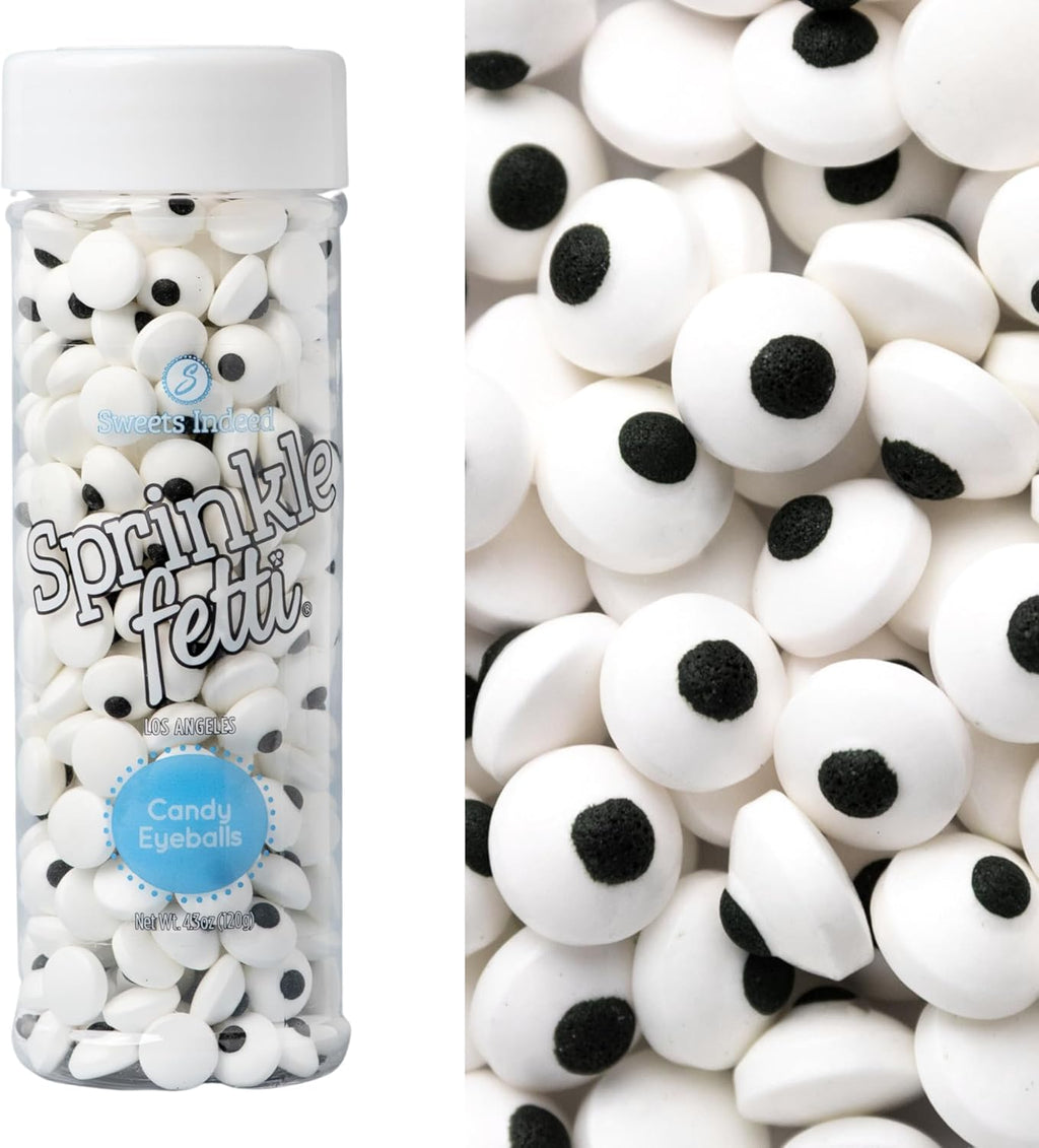 Sweets Indeed Bulk Candy Eyeballs, 300 Edible Eyes, Christmas Sprinkles, Perfect for Cake Decorations, Baking, Ice Cream, Cookies, Cupcake Topper 4.3 ounces