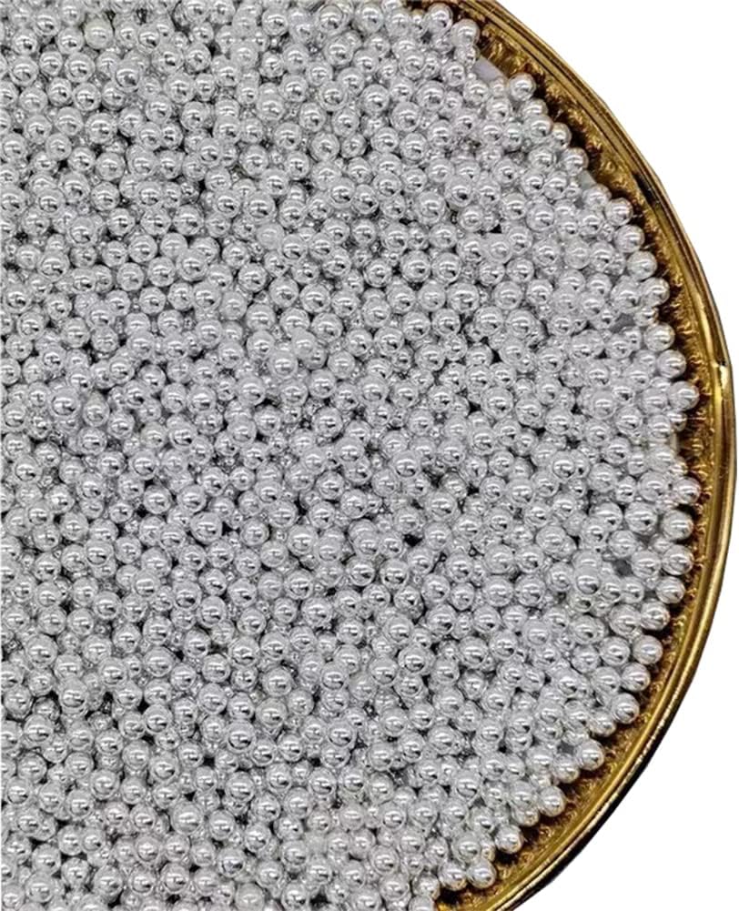 Edible Pearl Sprinkles,Cake sprinkles,Cookie sprinkles,Sugar Pearl, Edible Candy Pearls 130g 4.6OZ for Cake Cupcake Decorationg (4mm-Silver)