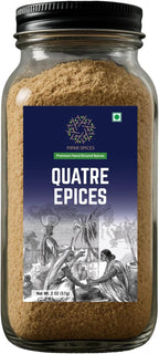 Pipar Spices Quatre Epices (French Four Spice) 2 oz (57g) Glass Bottle | Hand-Stone Grounded Spices