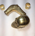 Hours & Skull Handle Victorian Walking Cane-Walking Stick Solid & Brass