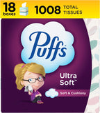 Puffs Ultra Soft Facial Tissue, 18 Cubes, 56 Tissues Per Box
