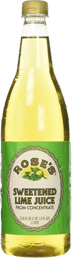 Rose’s Sweetened Lime Juice, 1 Liter (33.8 Fluid Ounces) Plastic Bottle (Pack of 2)