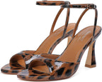 Susanny High Heels for Women Pointed Open Toe Strappy Chunky Block Heels Ankle Strap Stiletto Kitten Heeled Sandals Wedding Bridal Party Prom Sexy Dress Shoes