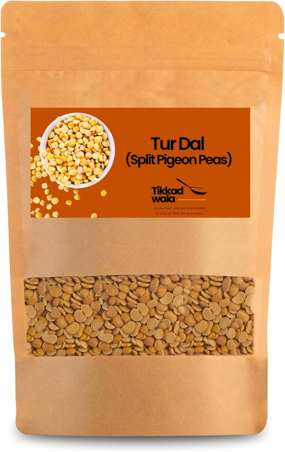 TIKKAD WALA Organic Toor Dal – Unpolished, Non-GMO, 1.10 lbs (Pack of 2) | A+ Quality Split Pigeon Peas | High Protein, Gluten-Free, USDA Compliant | Indian Cooking Lentils