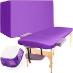 Buryeah 50 Pcs Massage Table Sheets 39 x 87 Inch Disposable Fitted Bed Sheets Thickened Spa Bed Covers Soft Non Woven Massage Table Cover for Spa Salon Body Facial Beauty(Purple)