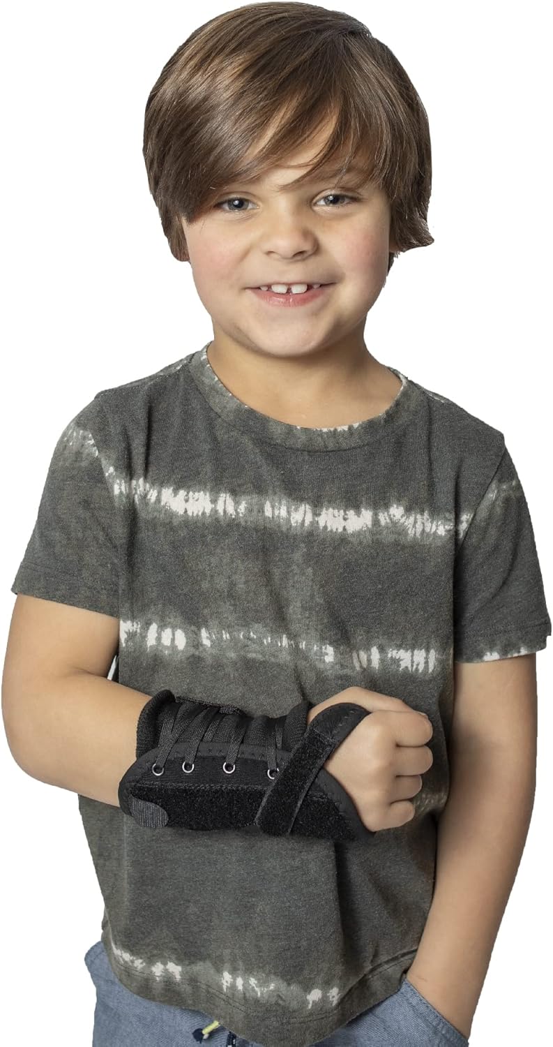 Kid’s Lace-Up Wrist Brace - Immobilization for Sprains, Strains, Carpal Tunnel & De Quervain’s PDAC L3908 - Right Wrist - Fits 4-5.5 in Wrist Circ.