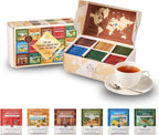 Exotic Teas of the World Gift Set – 90 Count International Tea Bags Variety Pack | Global Sampler Box Featuring England, France, Italy, Morocco, Greece & China | Gourmet Assorted Gift Travel Lovers