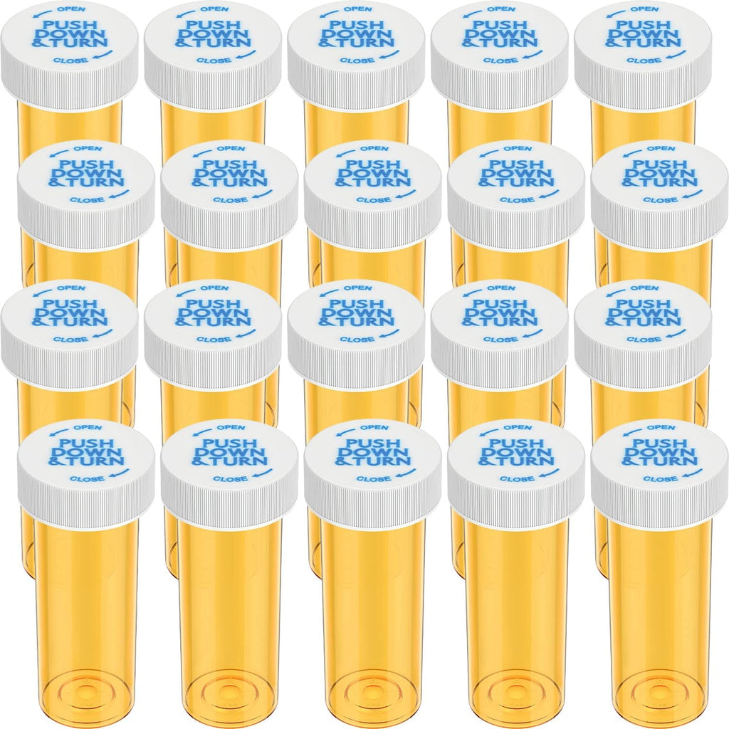 Empty Plastic Medicine Pill Bottles with Child Resistant Caps, 6 Dram Small Prescription Medicine Containers Travel Pill Vials Clear Pill Case Organizers (20 Pack)