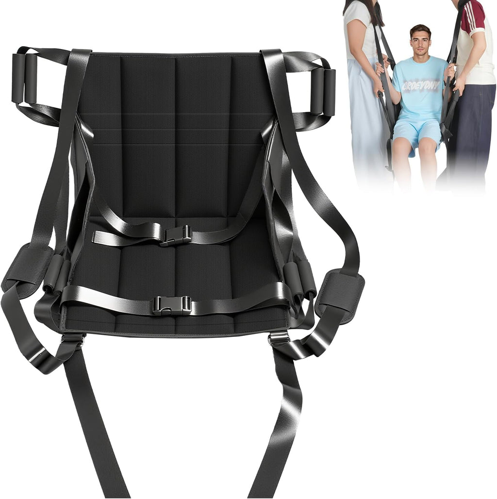 Patient Lift Transfer Belt for Wheelchair to Car/Bed, Emergency Evacuation Stair Lift Assist Pad for Home, Portable Slide Board Sling Seat Cushion for Elderly and Mobility Impaired People.